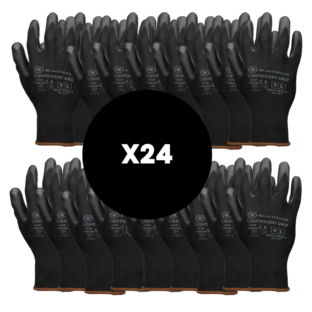 Blackrock Lightweight PU Gripper Gloves Large (24 PACK)