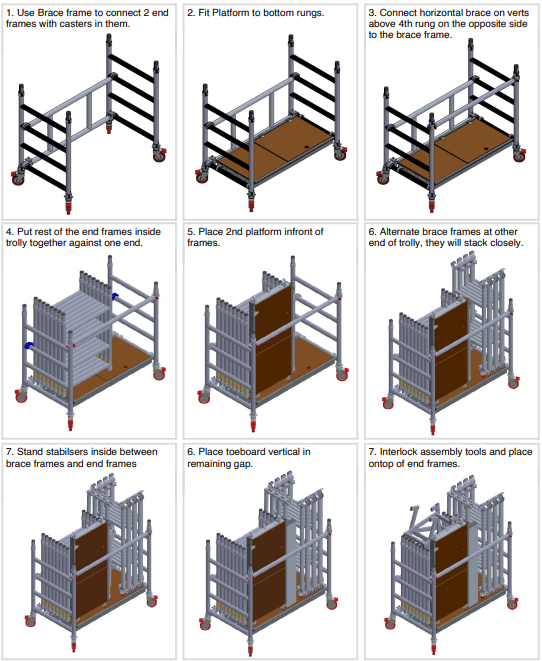 One-man 4.2 Metre Mobile Scaffold Tower