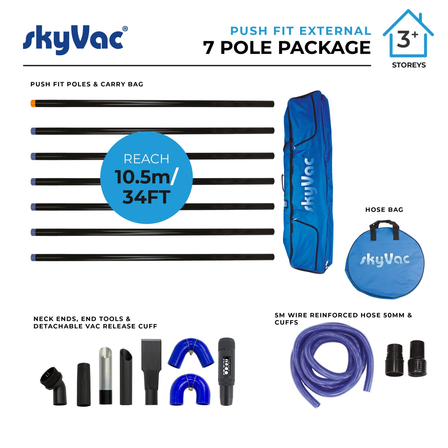 skyVac® Standard 44mm Push Fit Pole Package