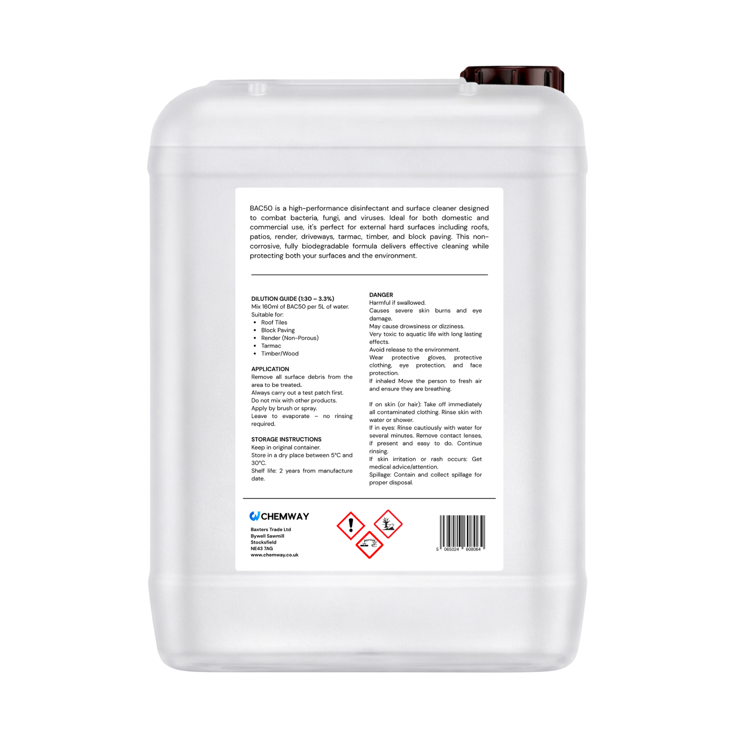 BAC50 Benzalkonium Chloride Concentrated 5 Litres
