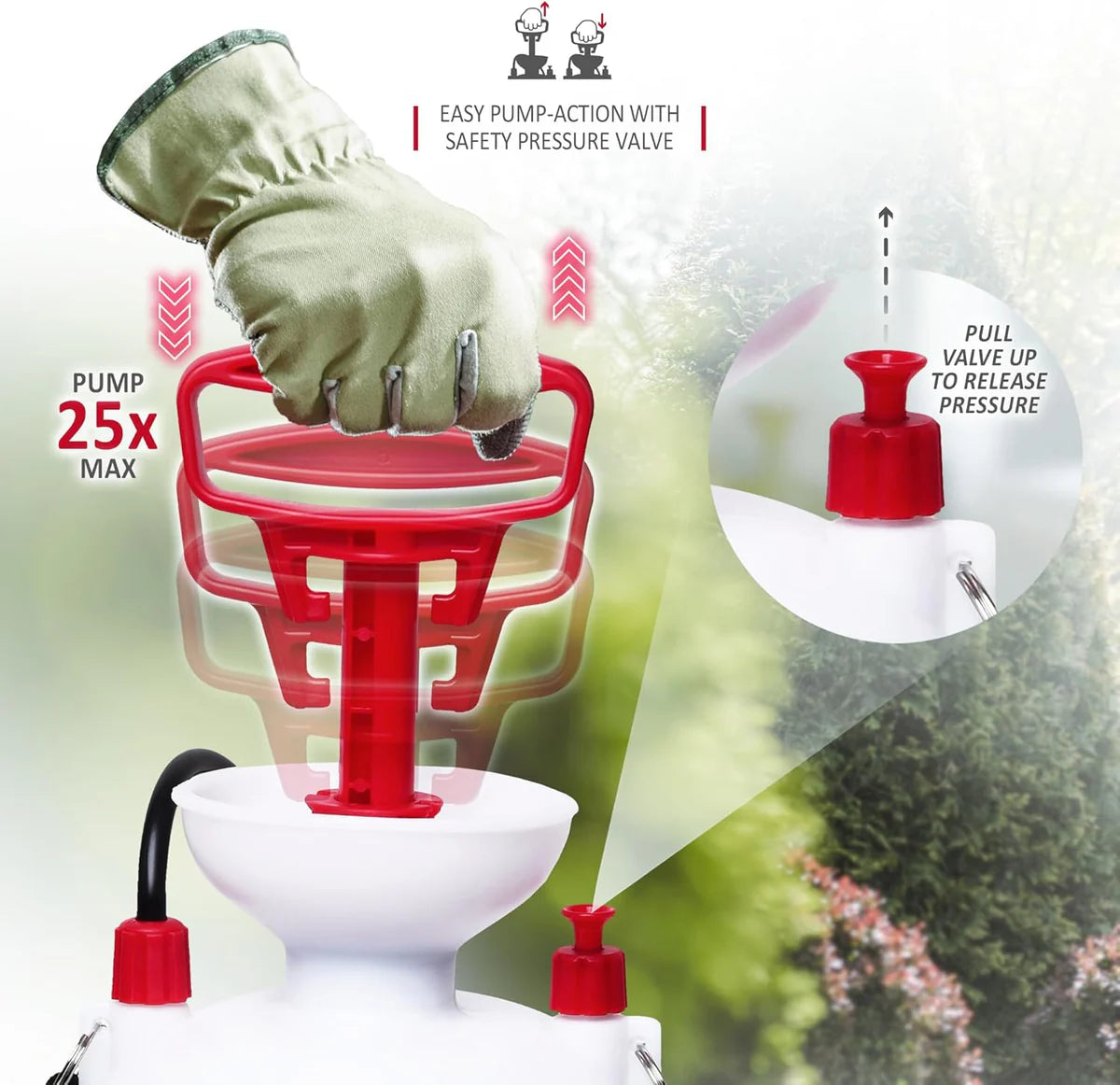 Netta Pump Action Garden Pressure Sprayer 5 Litre