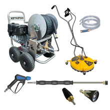 Watertek Honda GX390 40m Reel / Mazzoni Pressure Washer Bundle