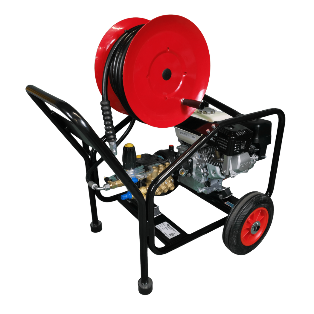 Semi-Industrial Pressure Washer Honda GX200 14 LPM Cage Frame + 20M Reel (Electric Start Option)