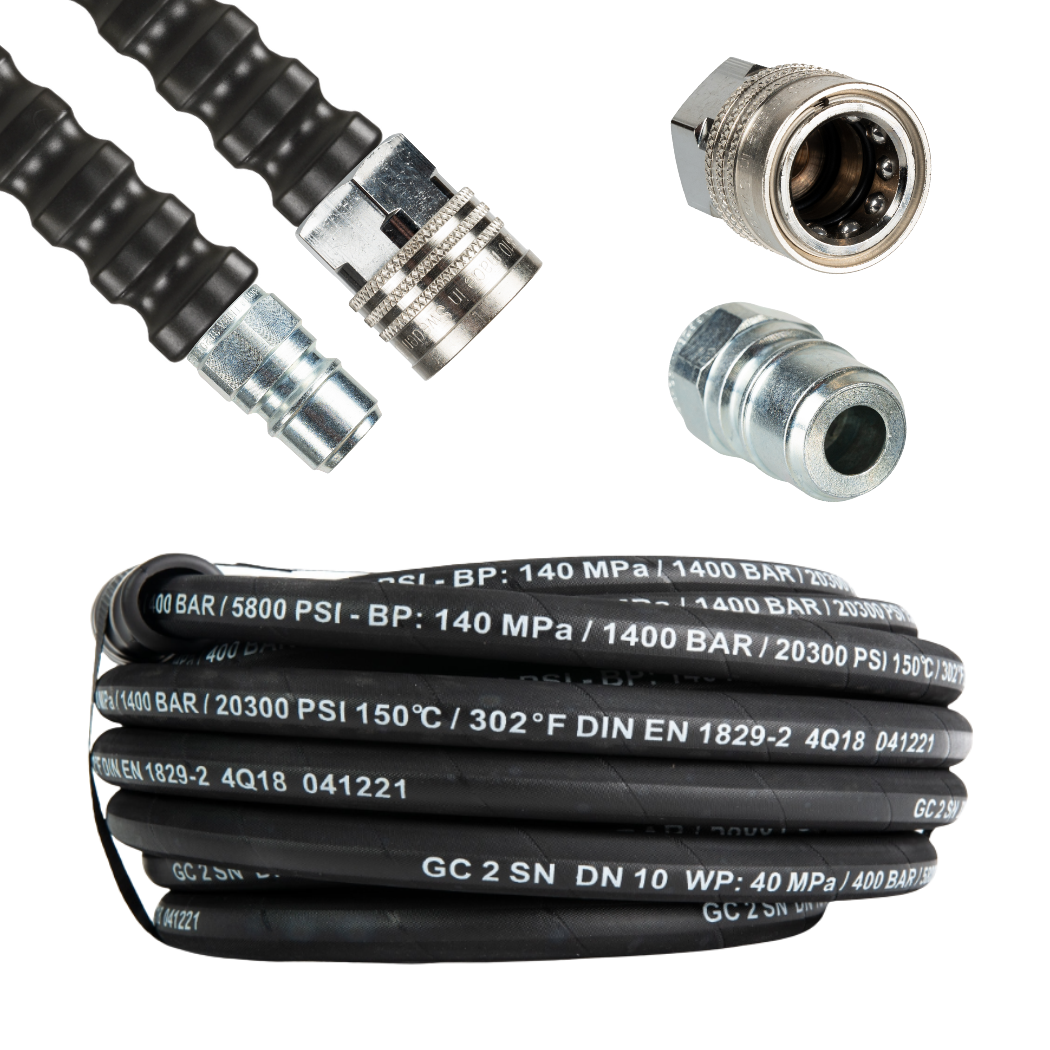 3/8" High Pressure Hose 2 Wire 150°C 400 Bar (Tema Big Quick Release Connectors)