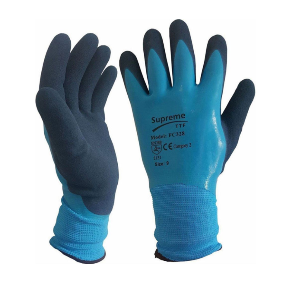 Supreme Waterproof Work Gloves with Latex Coating