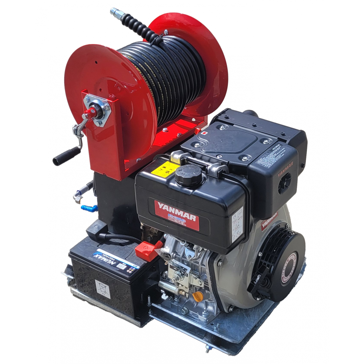 Industrial Pressure Washer Diesel Yanmar L100 21LPM Skid Frame + 30M Reel