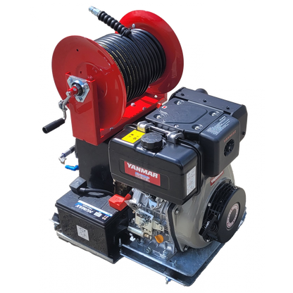 Industrial Pressure Washer Diesel Yanmar L100 21LPM Skid Frame + 30M Reel