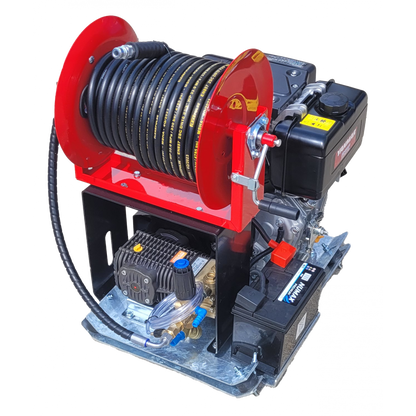 Industrial Pressure Washer Diesel Yanmar L100 21LPM Skid Frame + 30M Reel