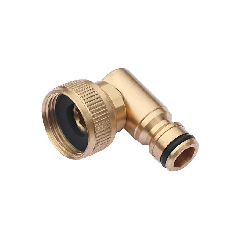Brass 90° Hozelock Male to 3/4" Threaded Swivel Connector